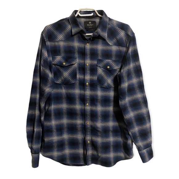 Wind River Blue Plaid Flannel Button Down Shirt - Picture 1 of 9